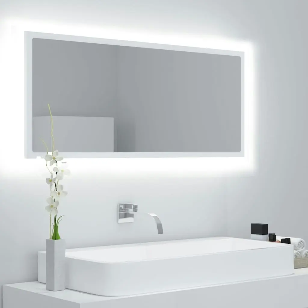 LED Bathroom Mirror White 100x8.5x37 cm Acrylic 804940