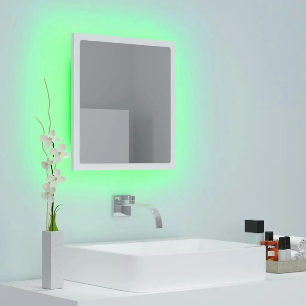 LED Bathroom Mirror White 40x8.5x37 cm Acrylic 804908