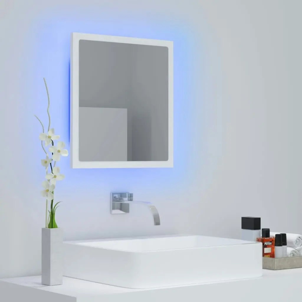 LED Bathroom Mirror White 40x8.5x37 cm Acrylic 804908