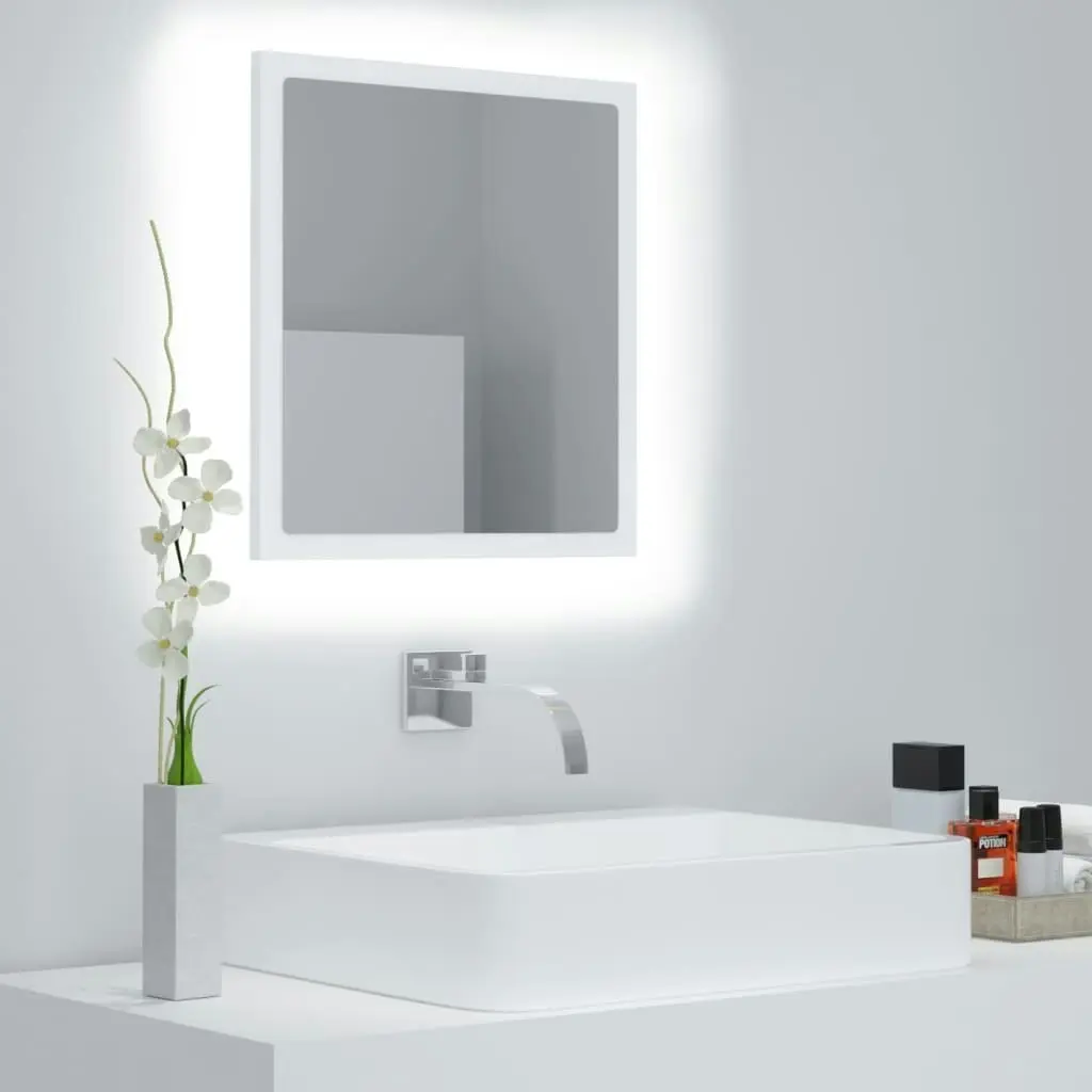 LED Bathroom Mirror White 40x8.5x37 cm Acrylic 804908