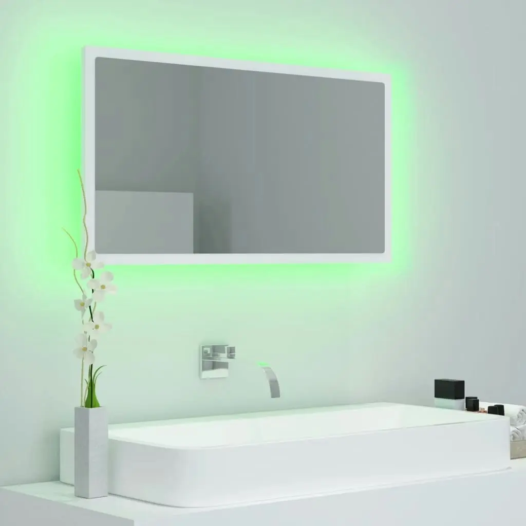 LED Bathroom Mirror White 80x8.5x37 cm Acrylic 804924