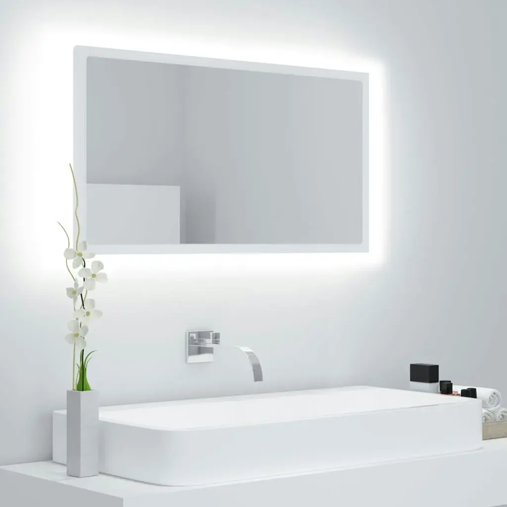 LED Bathroom Mirror White 80x8.5x37 cm Acrylic 804924