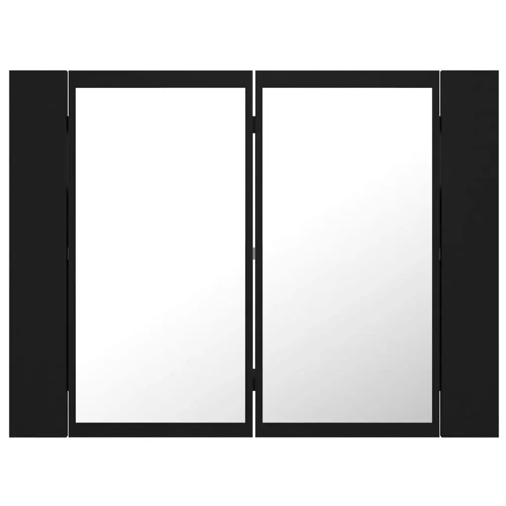 LED Bathroom Mirror Cabinet Black 60x12x45 cm Acrylic 804957