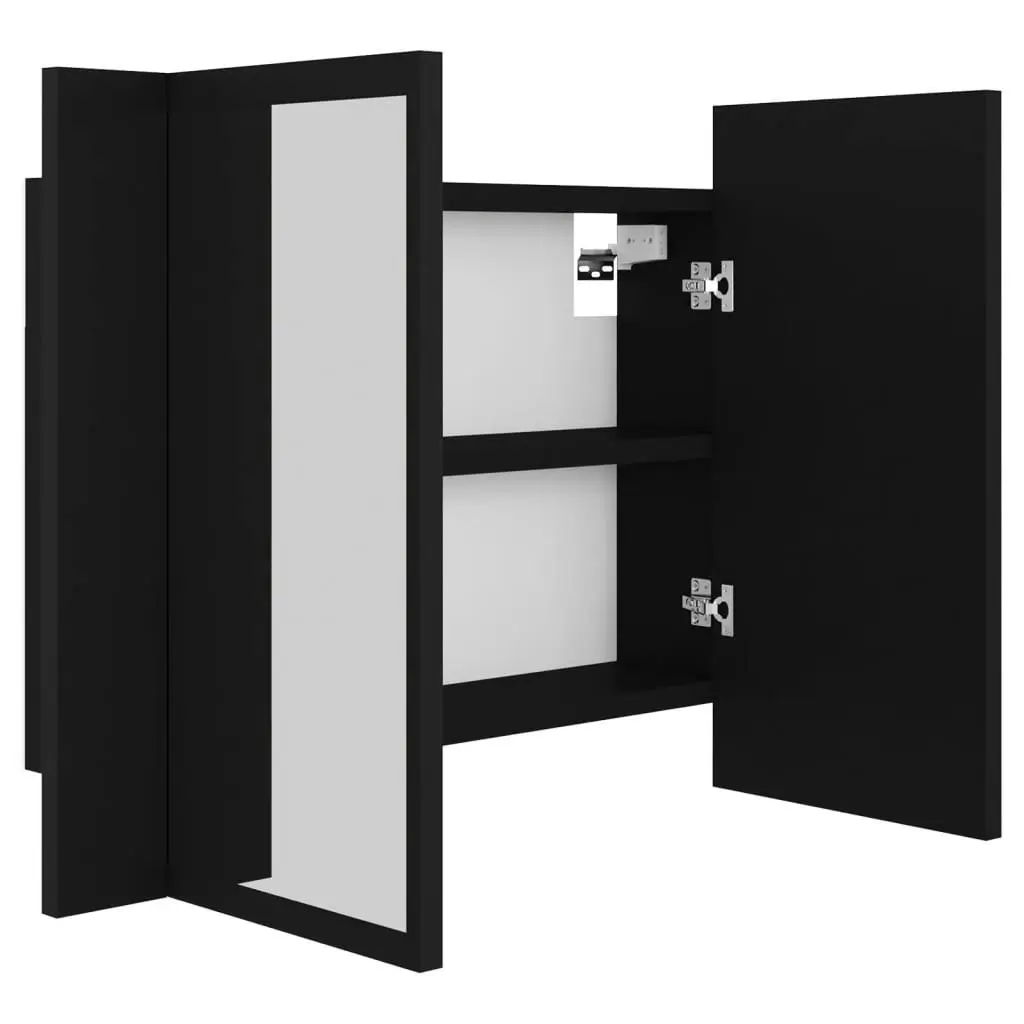 LED Bathroom Mirror Cabinet Black 60x12x45 cm Acrylic 804957