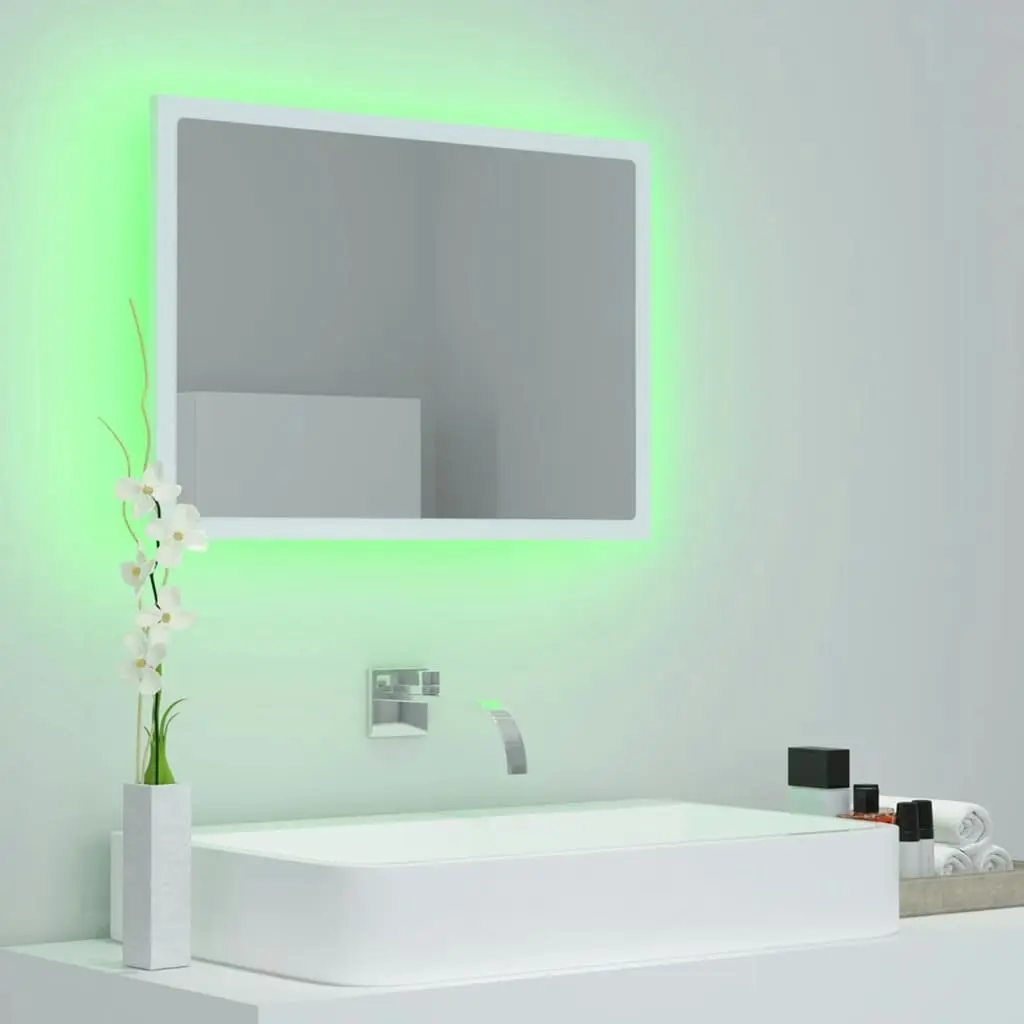 LED Bathroom Mirror White 60x8.5x37 cm Acrylic 804916