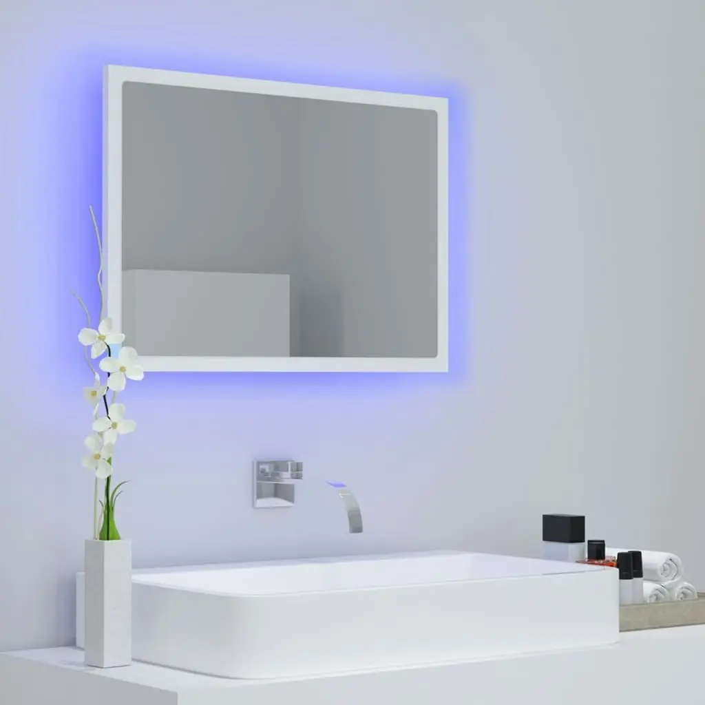 LED Bathroom Mirror White 60x8.5x37 cm Acrylic 804916