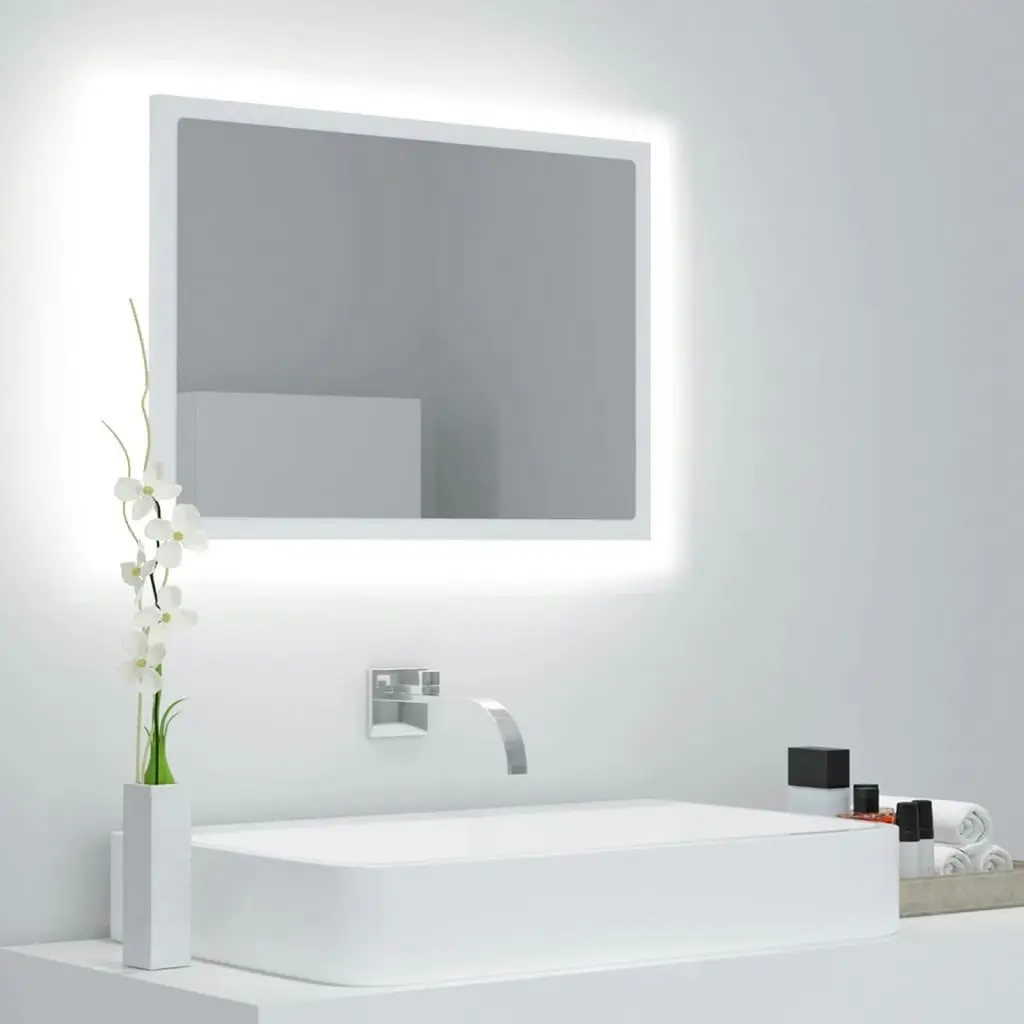 LED Bathroom Mirror White 60x8.5x37 cm Acrylic 804916