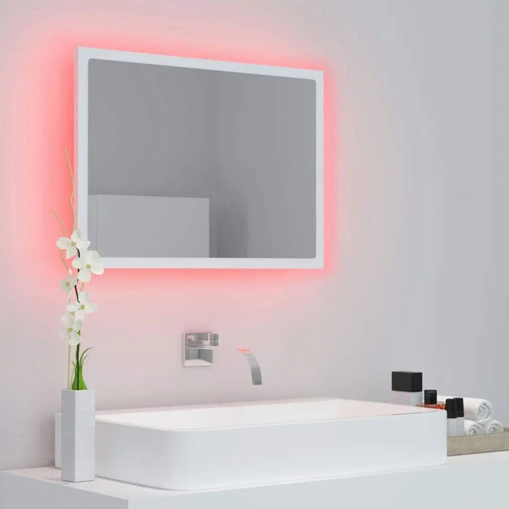 LED Bathroom Mirror White 60x8.5x37 cm Acrylic 804916