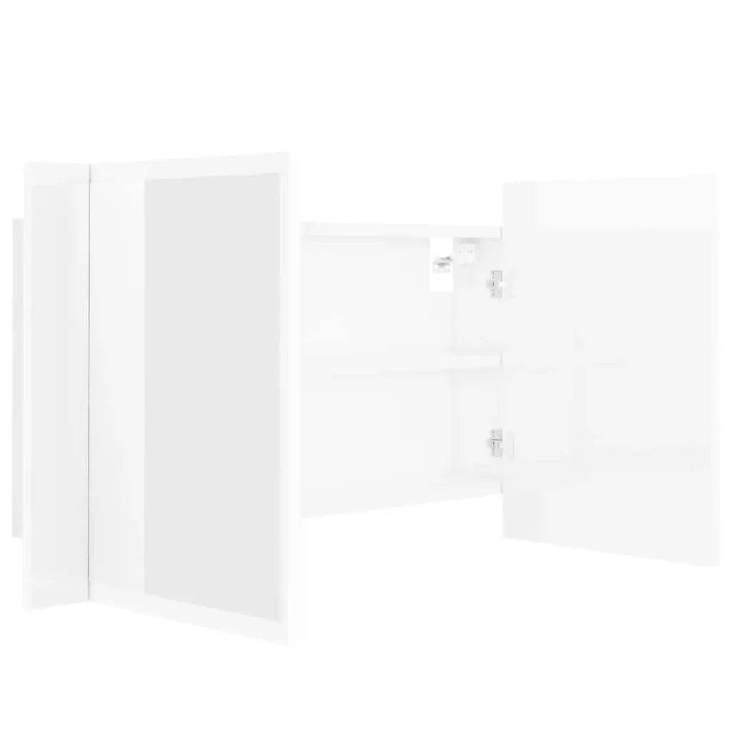 LED Bathroom Mirror Cabinet High Gloss White 80x12x45 cm Acrylic 804969