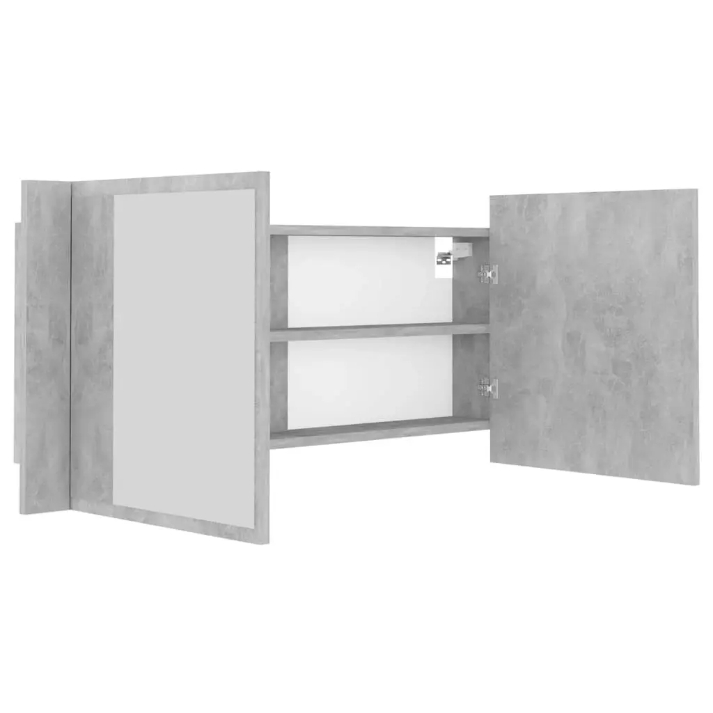 LED Bathroom Mirror Cabinet Concrete Grey 100x12x45 cm Acrylic 804984