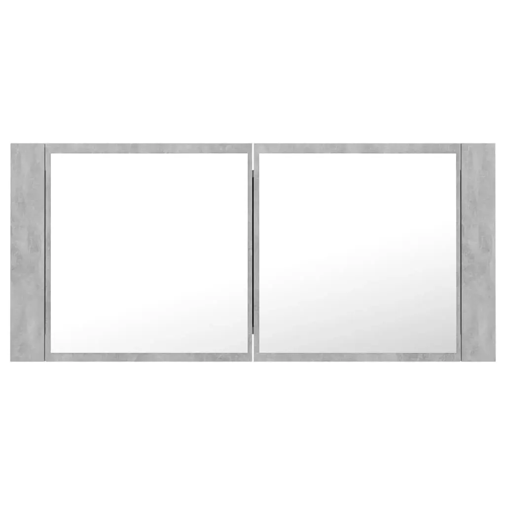 LED Bathroom Mirror Cabinet Concrete Grey 100x12x45 cm Acrylic 804984