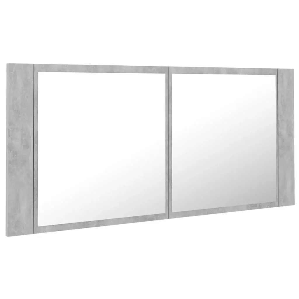 LED Bathroom Mirror Cabinet Concrete Grey 100x12x45 cm Acrylic 804984