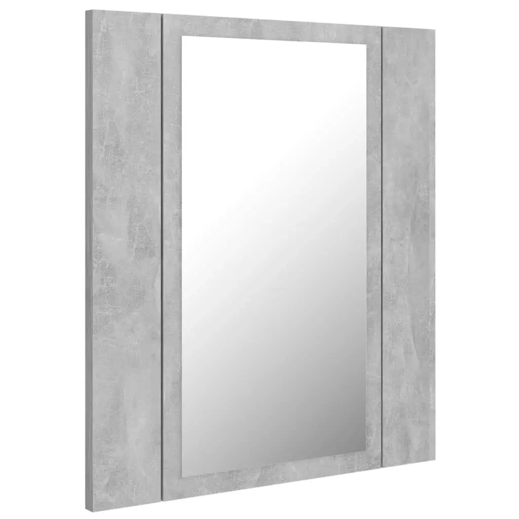 LED Bathroom Mirror Cabinet Concrete Grey 40x12x45 cm Acrylic 804952