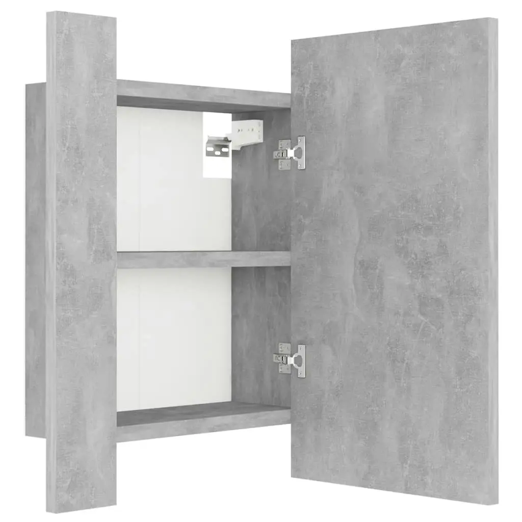 LED Bathroom Mirror Cabinet Concrete Grey 40x12x45 cm Acrylic 804952