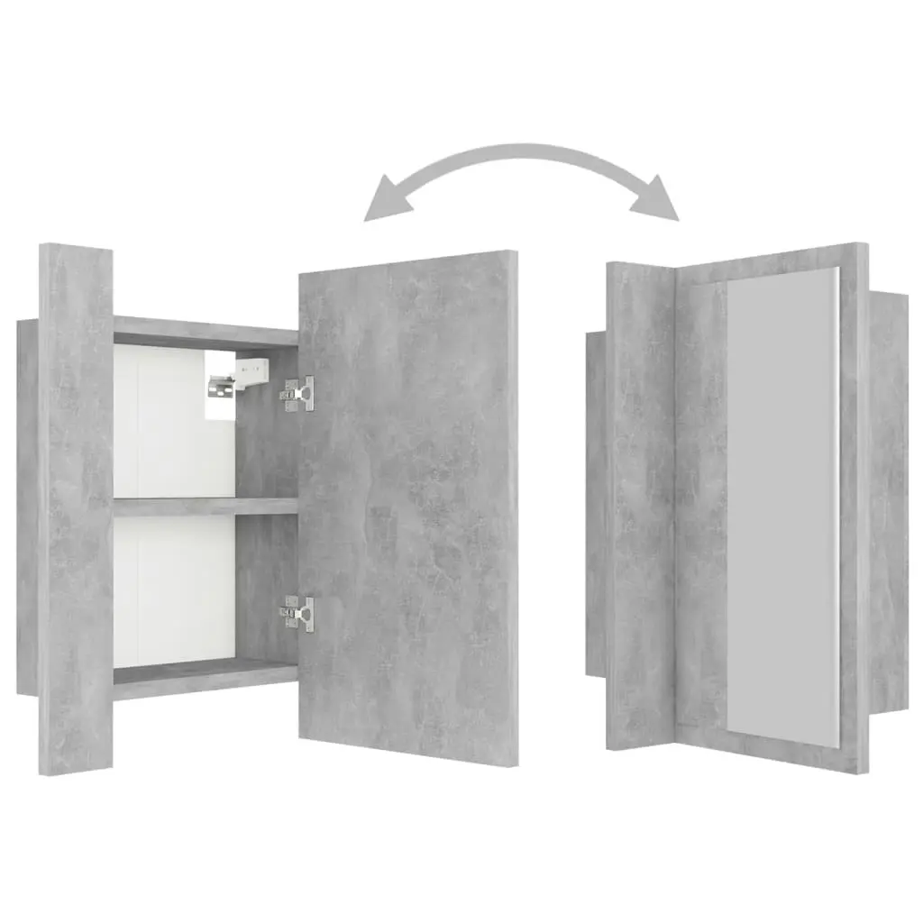 LED Bathroom Mirror Cabinet Concrete Grey 40x12x45 cm Acrylic 804952