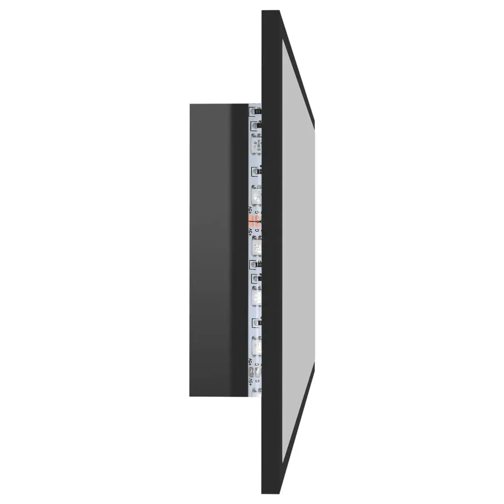 LED Bathroom Mirror High Gloss Black 90x8.5x37 cm Acrylic 804938