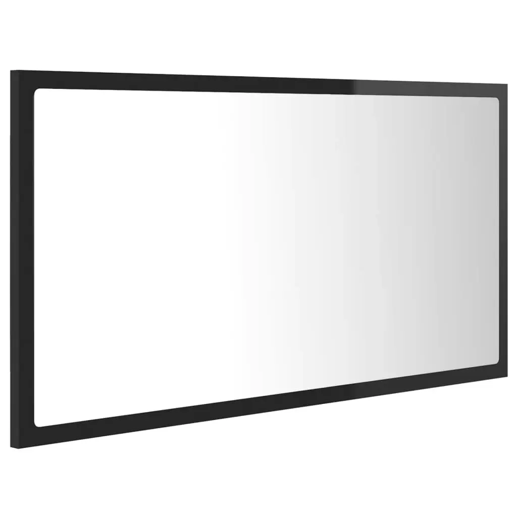 LED Bathroom Mirror High Gloss Black 80x8.5x37 cm Acrylic 804930