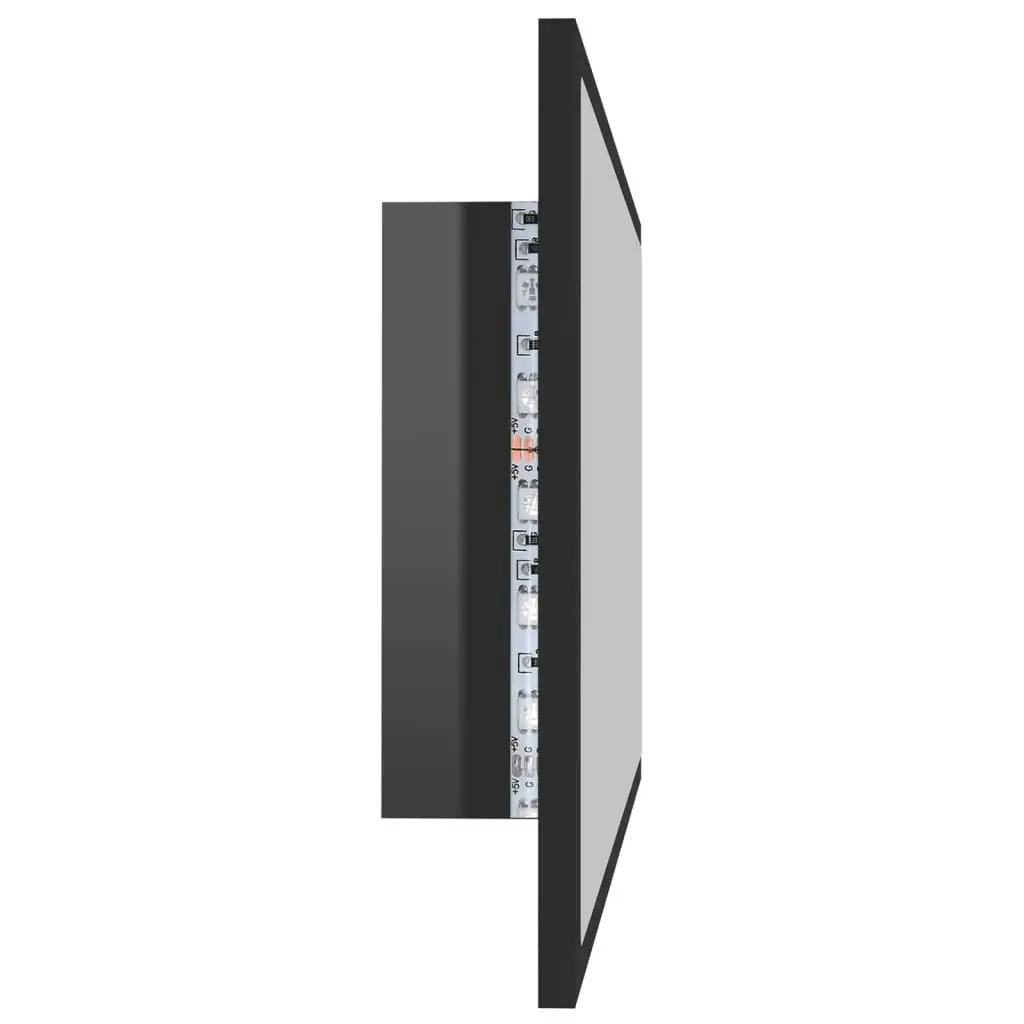 LED Bathroom Mirror High Gloss Black 80x8.5x37 cm Acrylic 804930