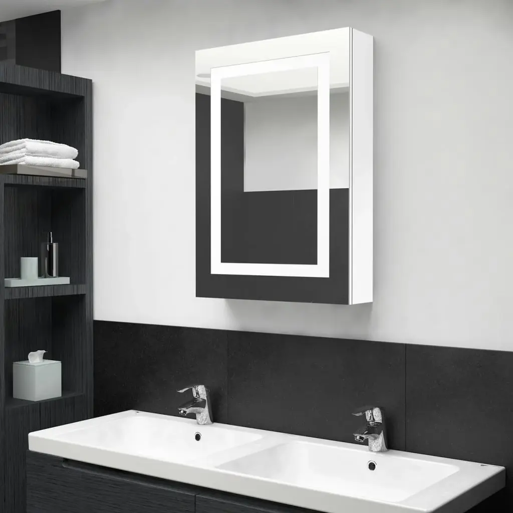 LED Bathroom Mirror Cabinet Shining White 50x13x70 cm 326494