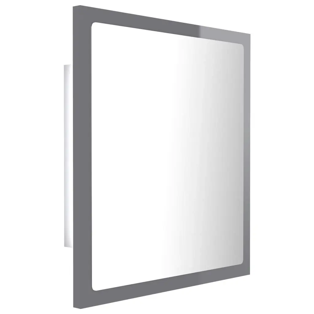 LED Bathroom Mirror High Gloss Grey 40x8.5x37 cm Acrylic 804915