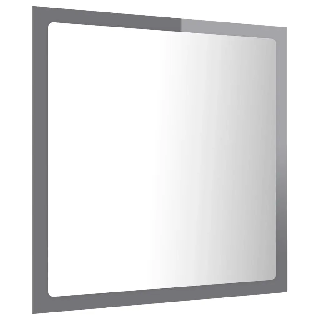 LED Bathroom Mirror High Gloss Grey 40x8.5x37 cm Acrylic 804915