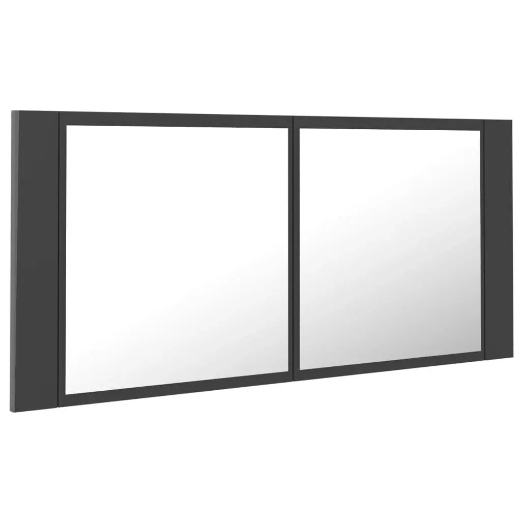 LED Bathroom Mirror Cabinet Grey 100x12x45 cm Acrylic 804982