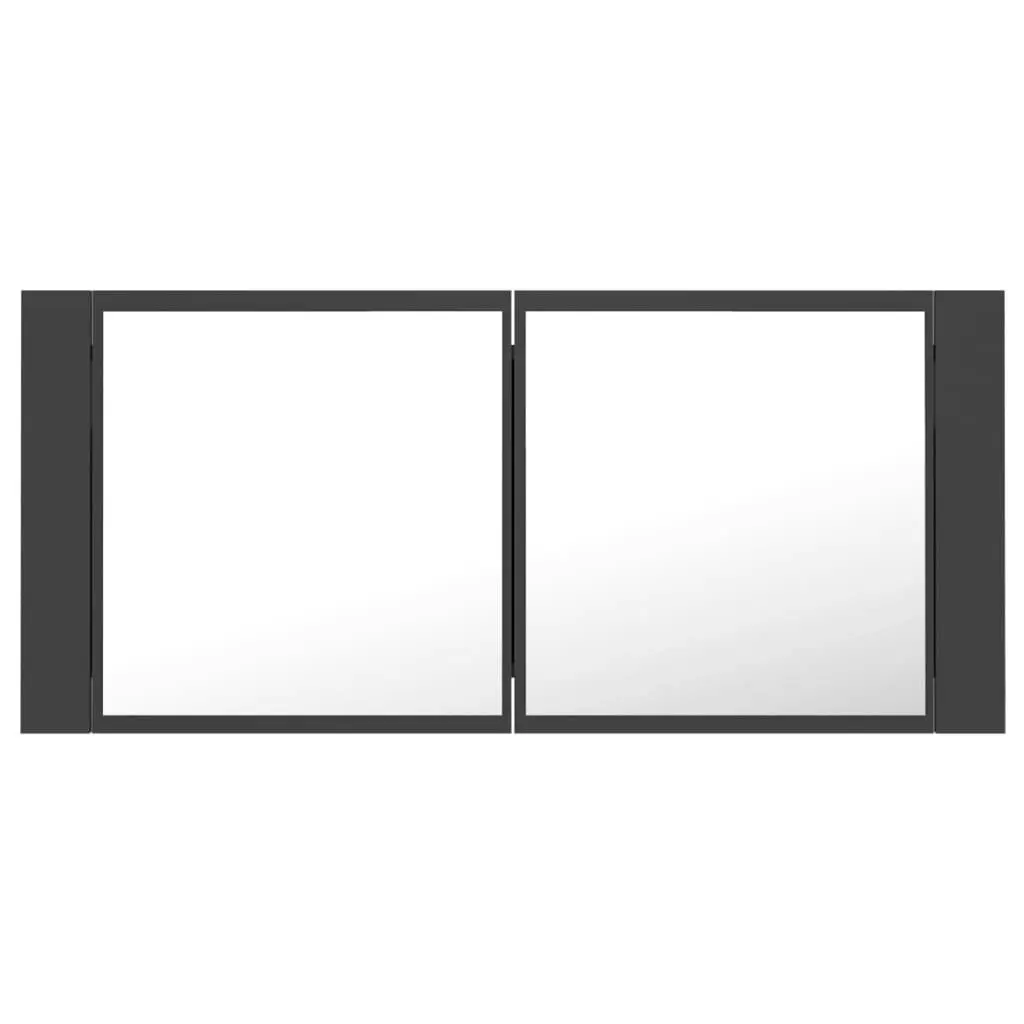 LED Bathroom Mirror Cabinet Grey 100x12x45 cm Acrylic 804982