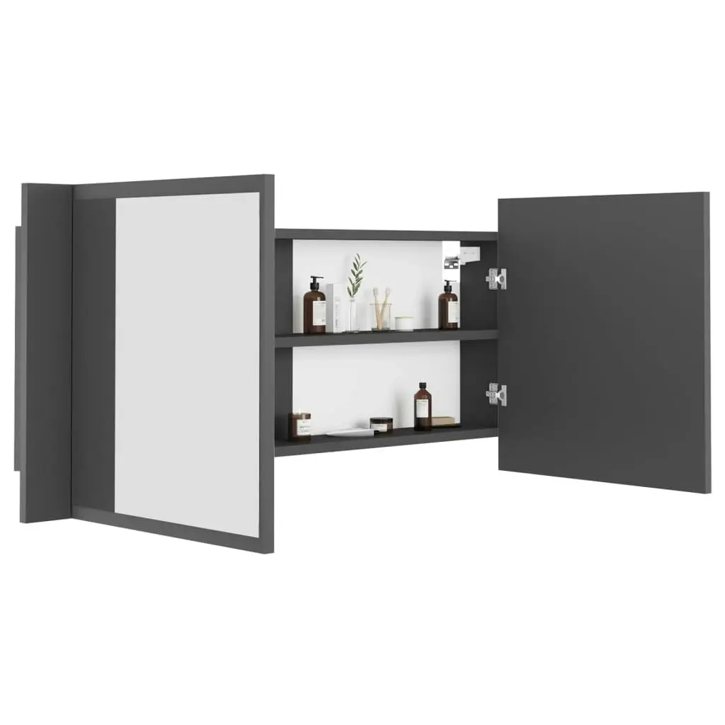 LED Bathroom Mirror Cabinet Grey 100x12x45 cm Acrylic 804982