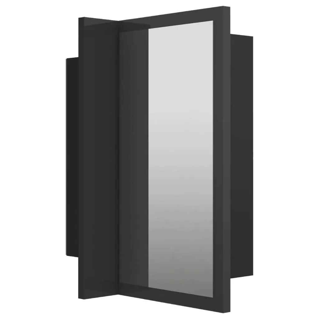 LED Bathroom Mirror Cabinet High Gloss Grey 40x12x45 cm Acrylic 804955