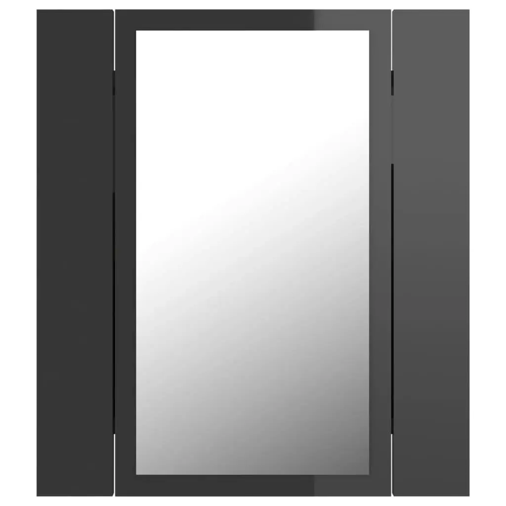 LED Bathroom Mirror Cabinet High Gloss Grey 40x12x45 cm Acrylic 804955