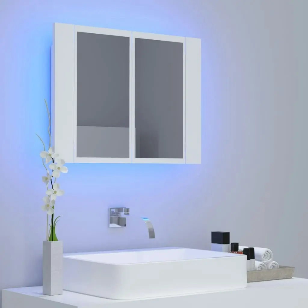 LED Bathroom Mirror Cabinet White 60x12x45 cm Acrylic 804956