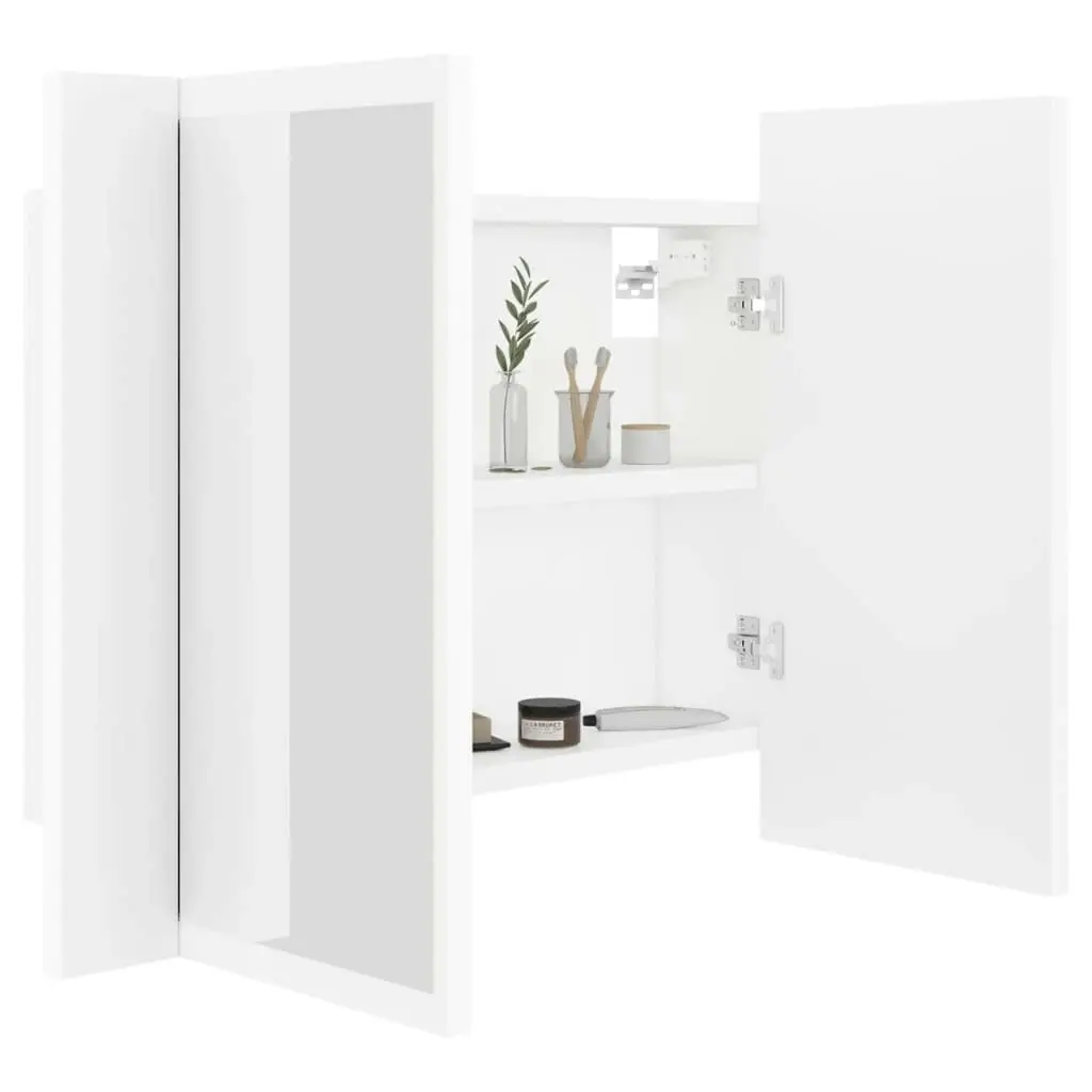 LED Bathroom Mirror Cabinet White 60x12x45 cm Acrylic 804956