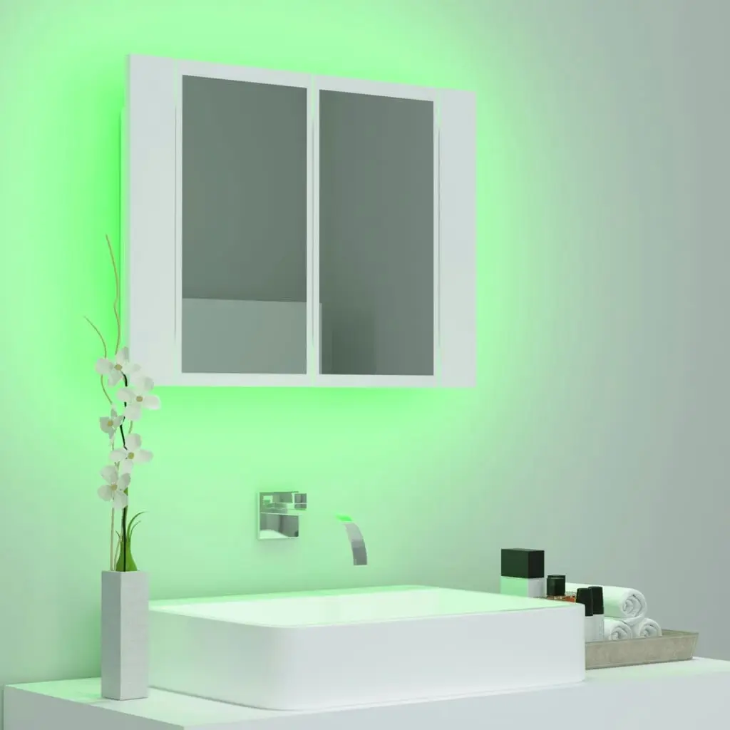 LED Bathroom Mirror Cabinet White 60x12x45 cm Acrylic 804956