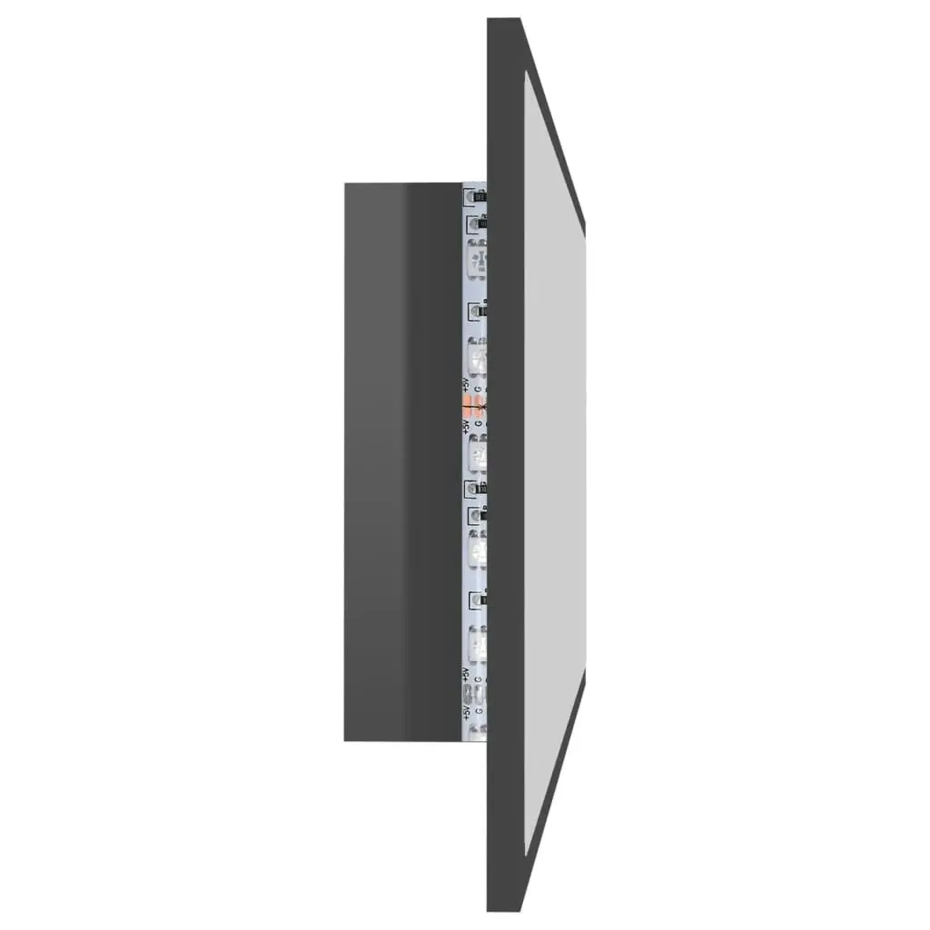 LED Bathroom Mirror High Gloss Grey 100x8.5x37 cm Acrylic 804947