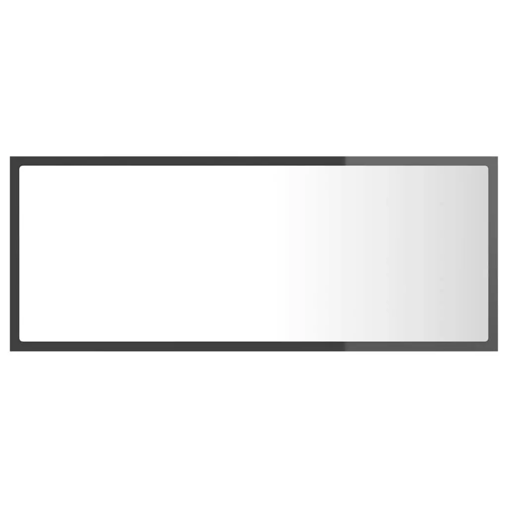 LED Bathroom Mirror High Gloss Grey 100x8.5x37 cm Acrylic 804947