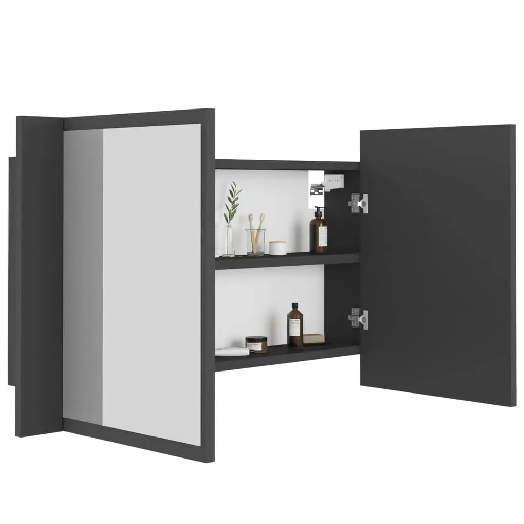 LED Bathroom Mirror Cabinet Grey 80x12x45 cm Acrylic 804966