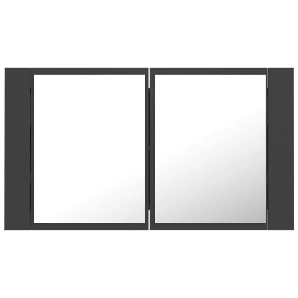 LED Bathroom Mirror Cabinet Grey 80x12x45 cm Acrylic 804966