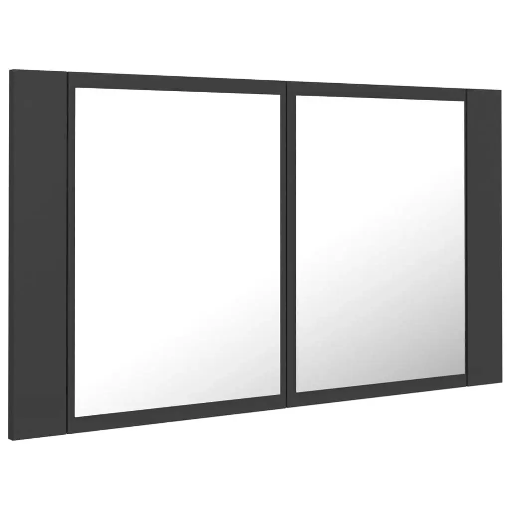 LED Bathroom Mirror Cabinet Grey 80x12x45 cm Acrylic 804966