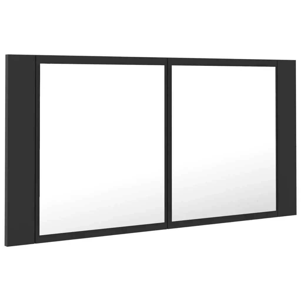 LED Bathroom Mirror Cabinet Grey 90x12x45 cm Acrylic 804974