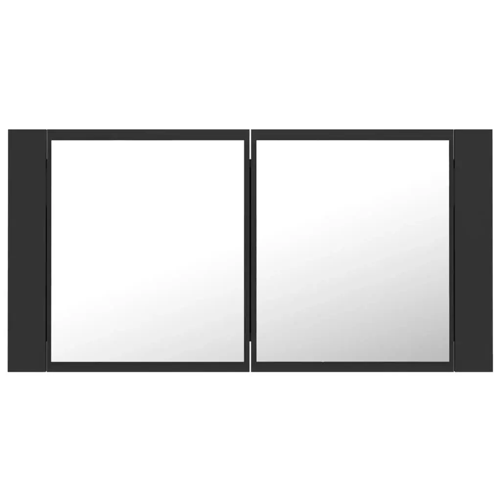 LED Bathroom Mirror Cabinet Grey 90x12x45 cm Acrylic 804974