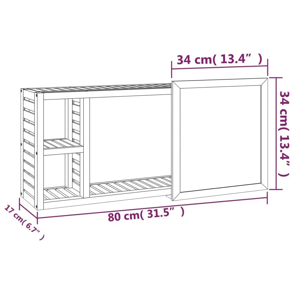 Mirror Cabinet 80x17x34 cm Solid Wood Walnut 350368