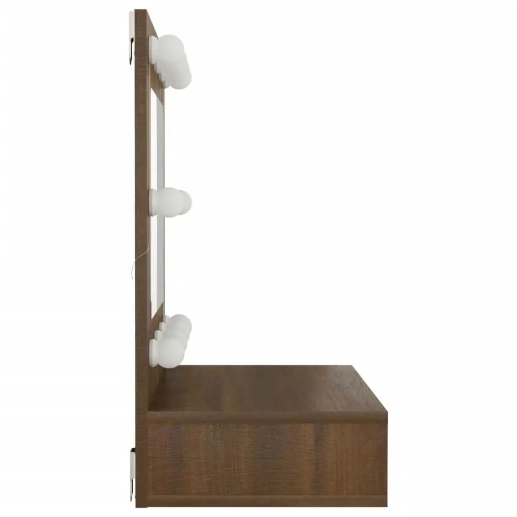 Mirror Cabinet with LED Brown Oak 60x31.5x62 cm 820456