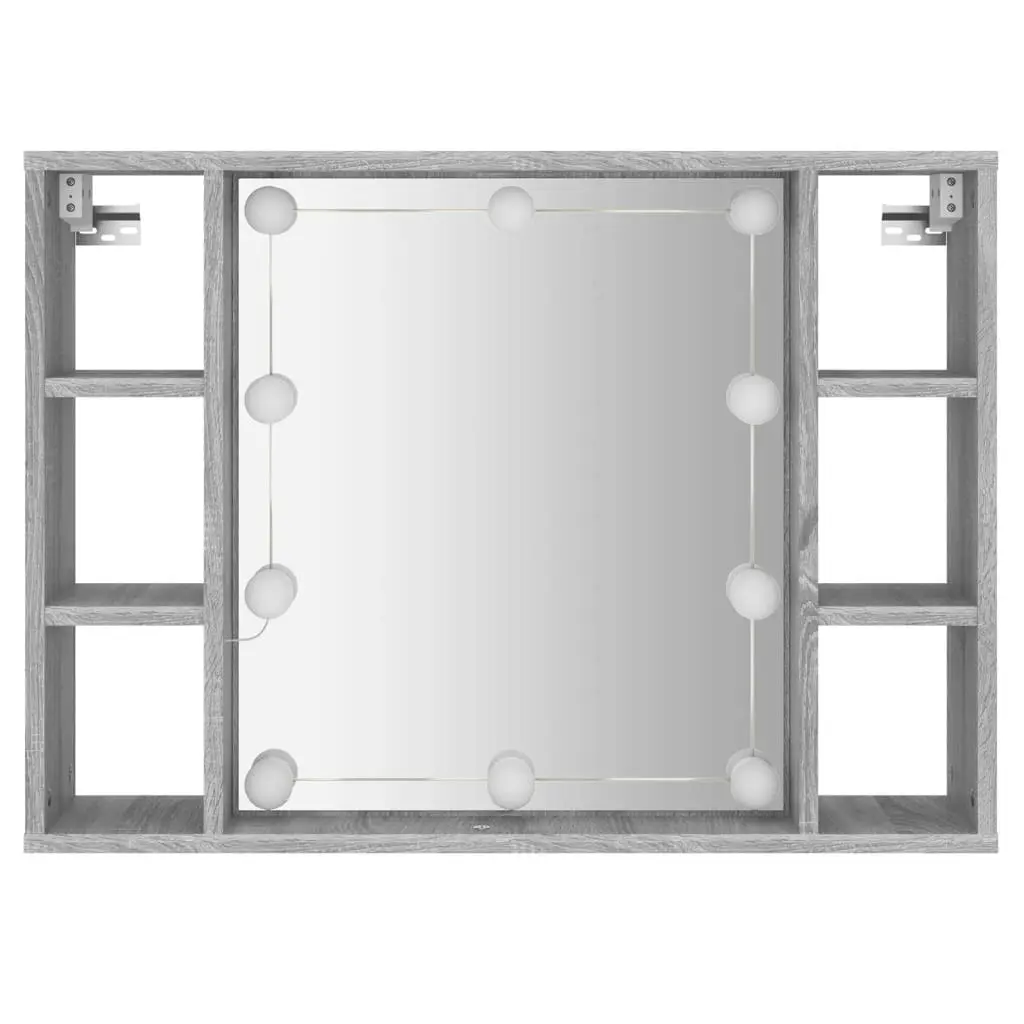 Mirror Cabinet with LED Grey Sonoma 76x15x55 cm 820446