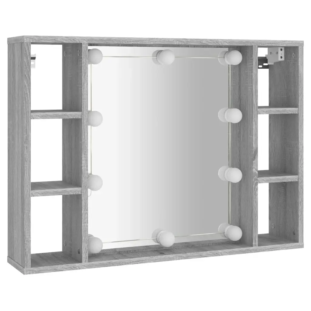 Mirror Cabinet with LED Grey Sonoma 76x15x55 cm 820446