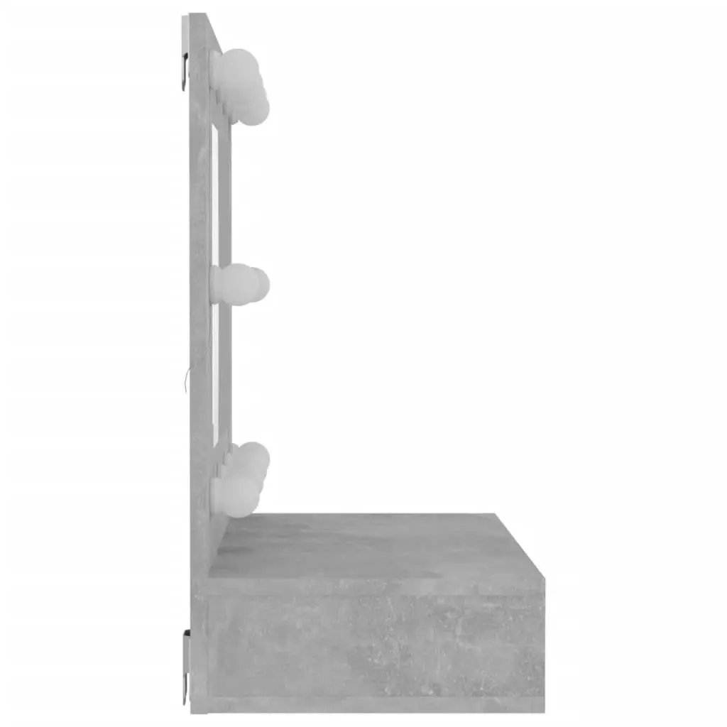 Mirror Cabinet with LED Concrete Grey 60x31.5x62 cm 808886