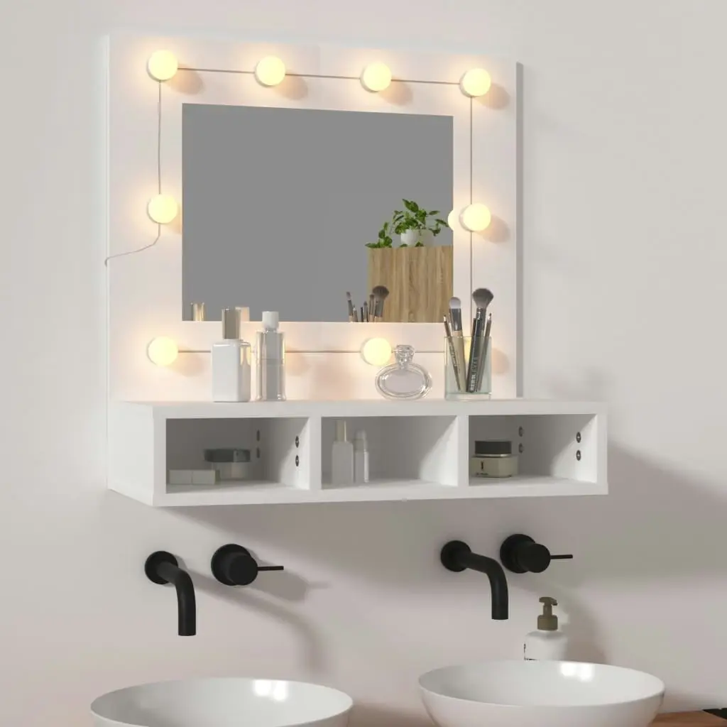 Mirror Cabinet with LED White 60x31.5x62 cm 808882