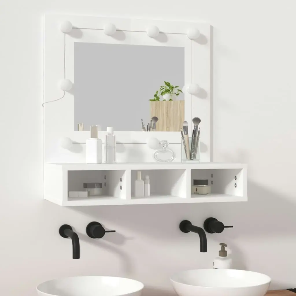 Mirror Cabinet with LED White 60x31.5x62 cm 808882