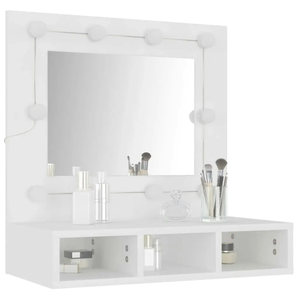 Mirror Cabinet with LED White 60x31.5x62 cm 808882