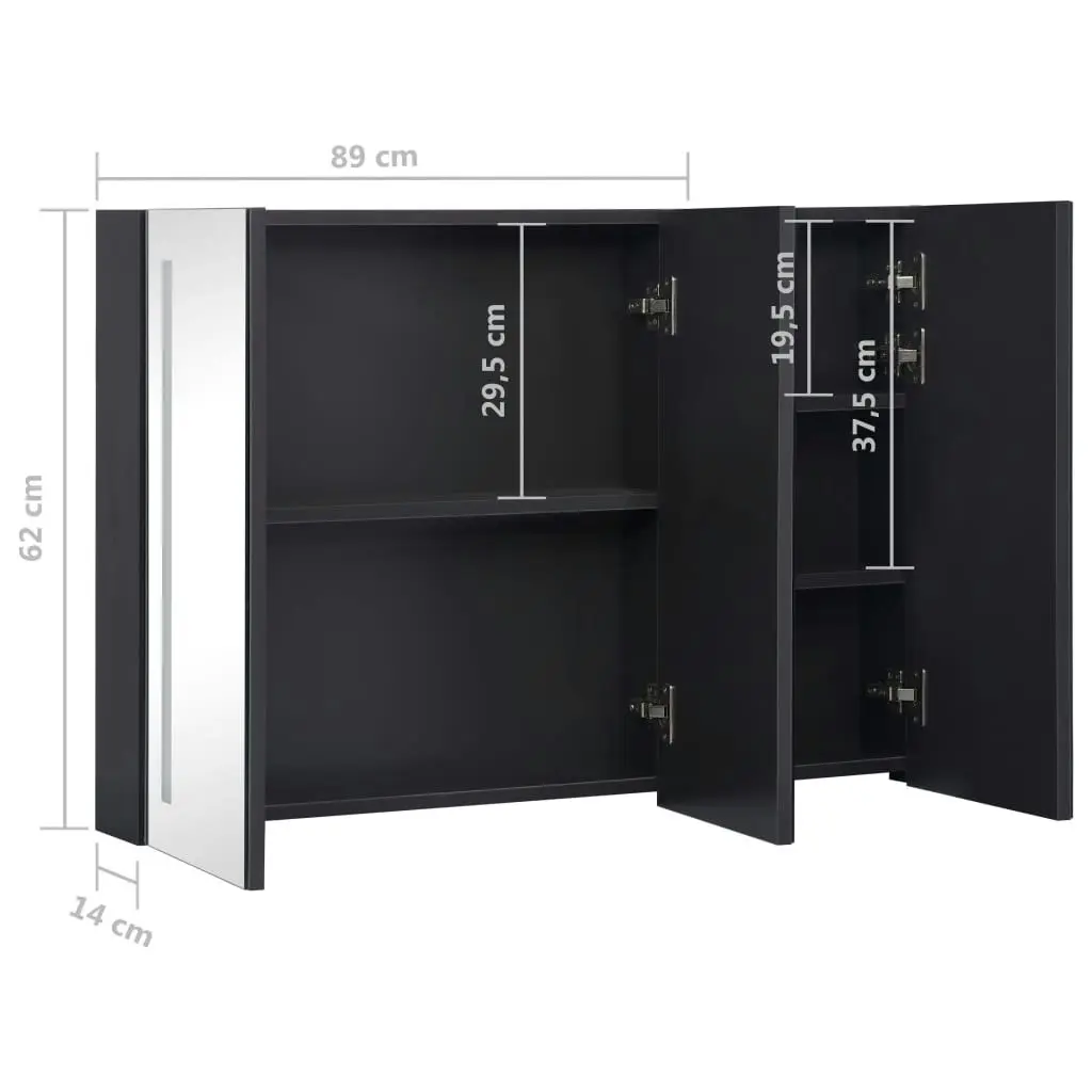 LED Bathroom Mirror Cabinet 89x14x62 cm 325544