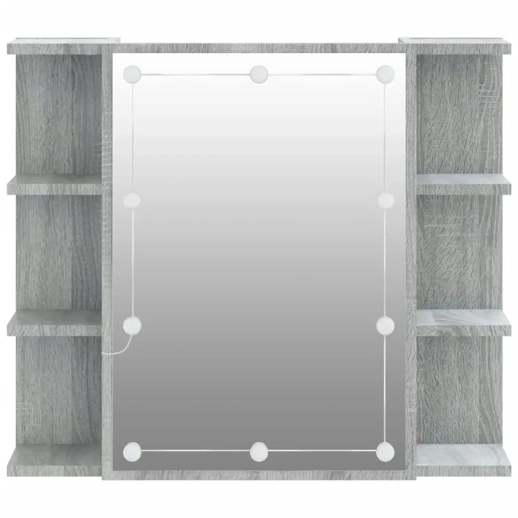 Mirror Cabinet with LED Grey Sonoma 70x16.5x60 cm 820452